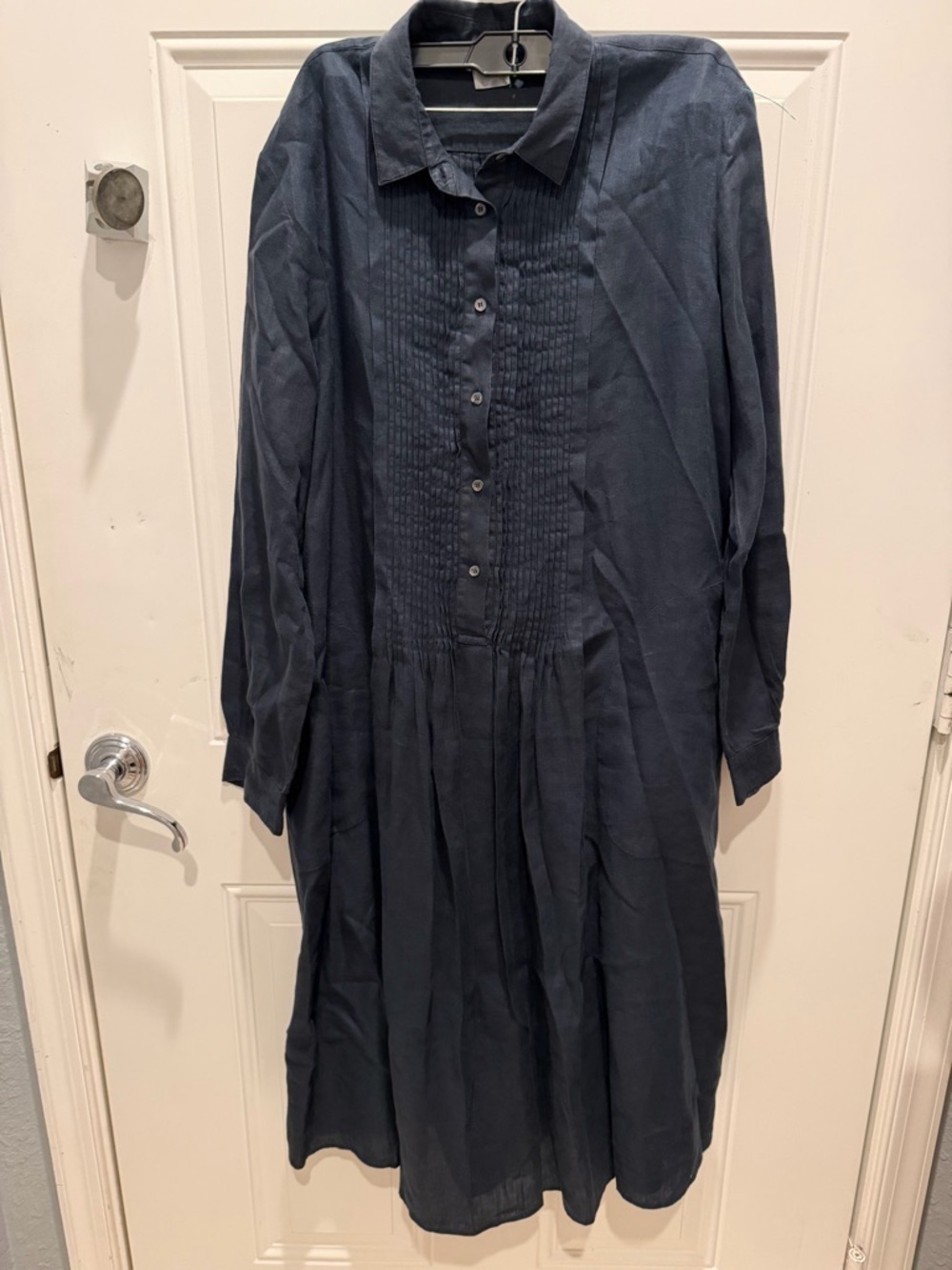 Aspesi Linen Tiered Maxi Shirt Dress